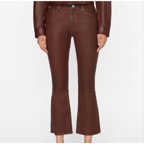 Frame Le Crop Mini Boot Jeans in Bordeaux Coated Size 29 - Picture 1 of 12